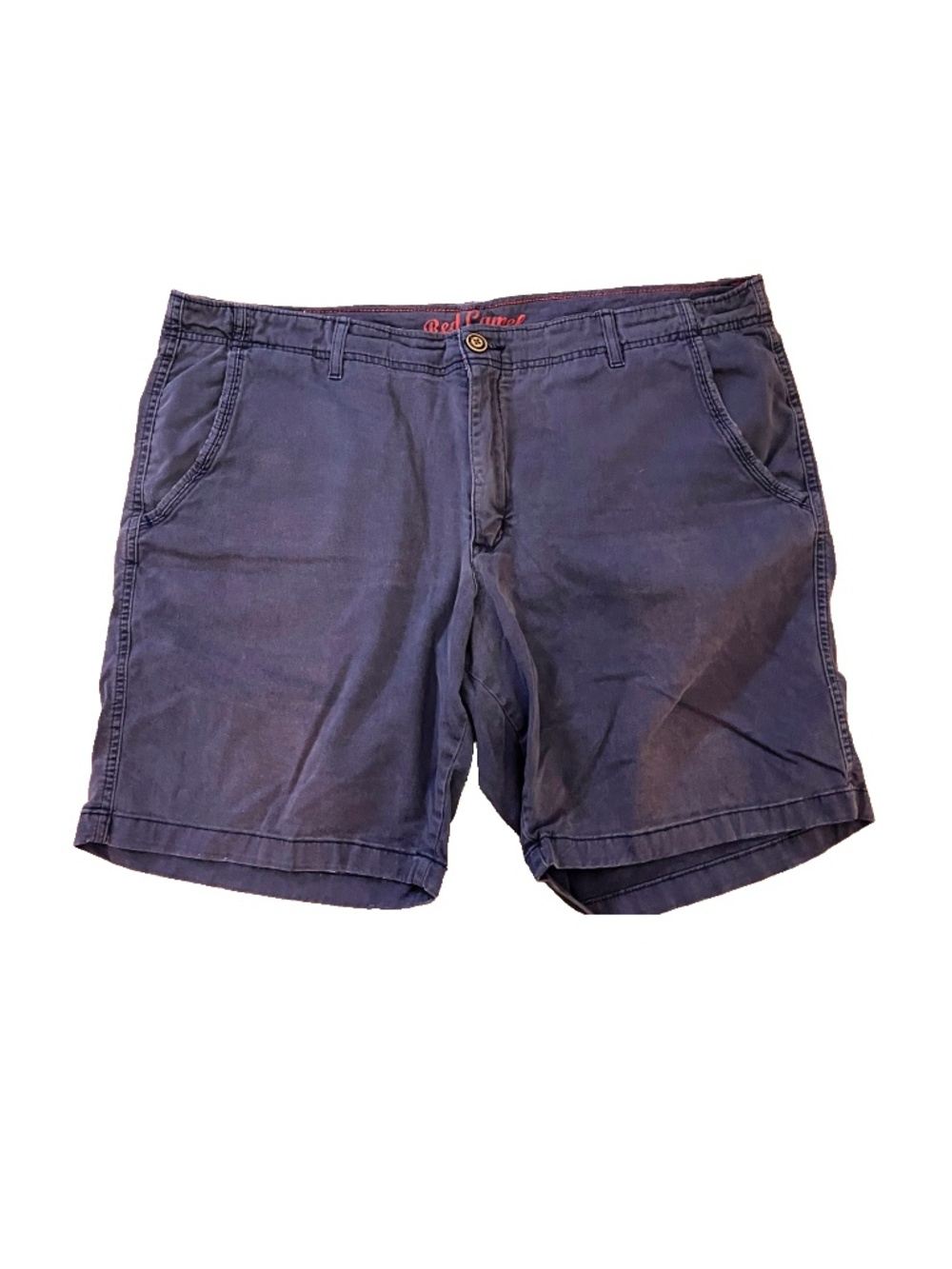 GUC Mens Faded Navy Red Camel Flat Front Chino Shorts Size 40